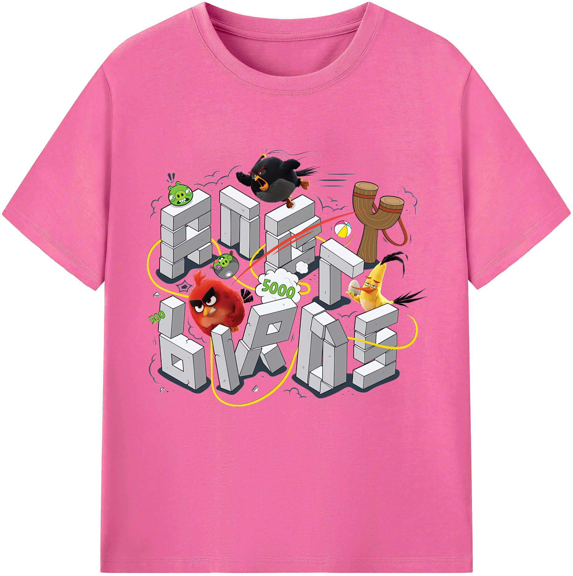 （画像用） Angry Birds アングリーバード レディースカジュアルプリントTシャツ（綿100％）